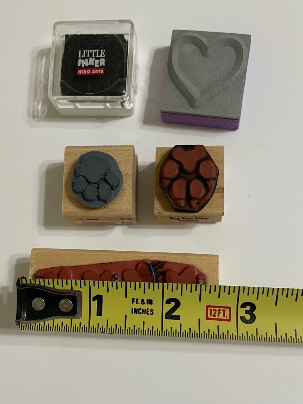 Set /4 Rubber Stamps and 1 small ink pad Scrapbooking Greeting Card Supplies